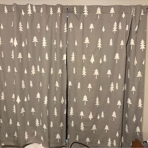 Target Gray Curtains with White Tree Print